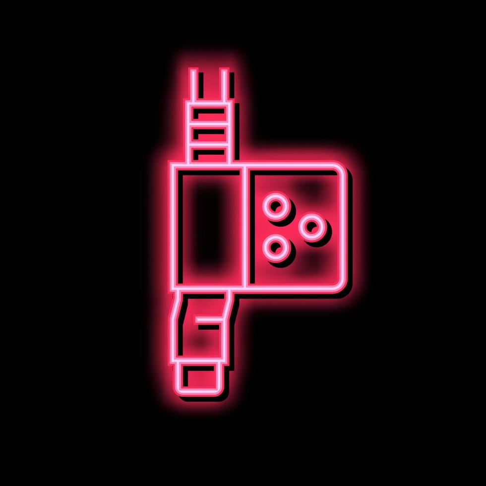 fractional laser neon glow icon illustration vector