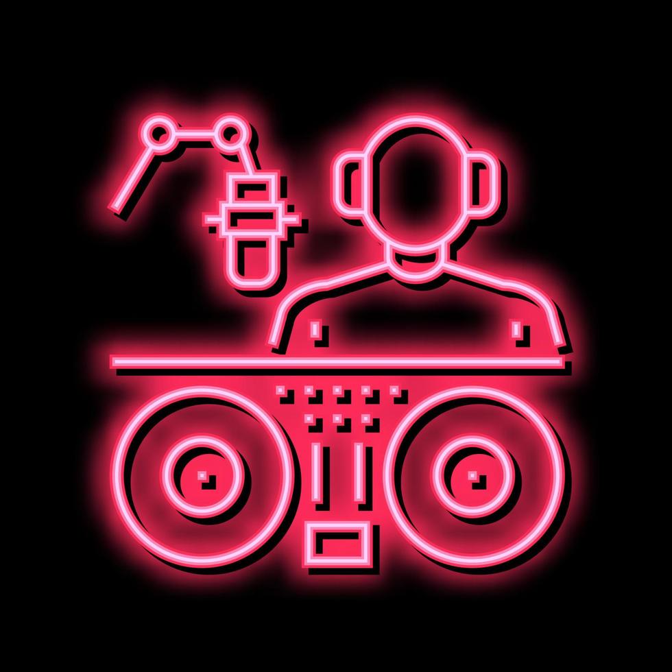dj and radio host neon glow icon illustration vector