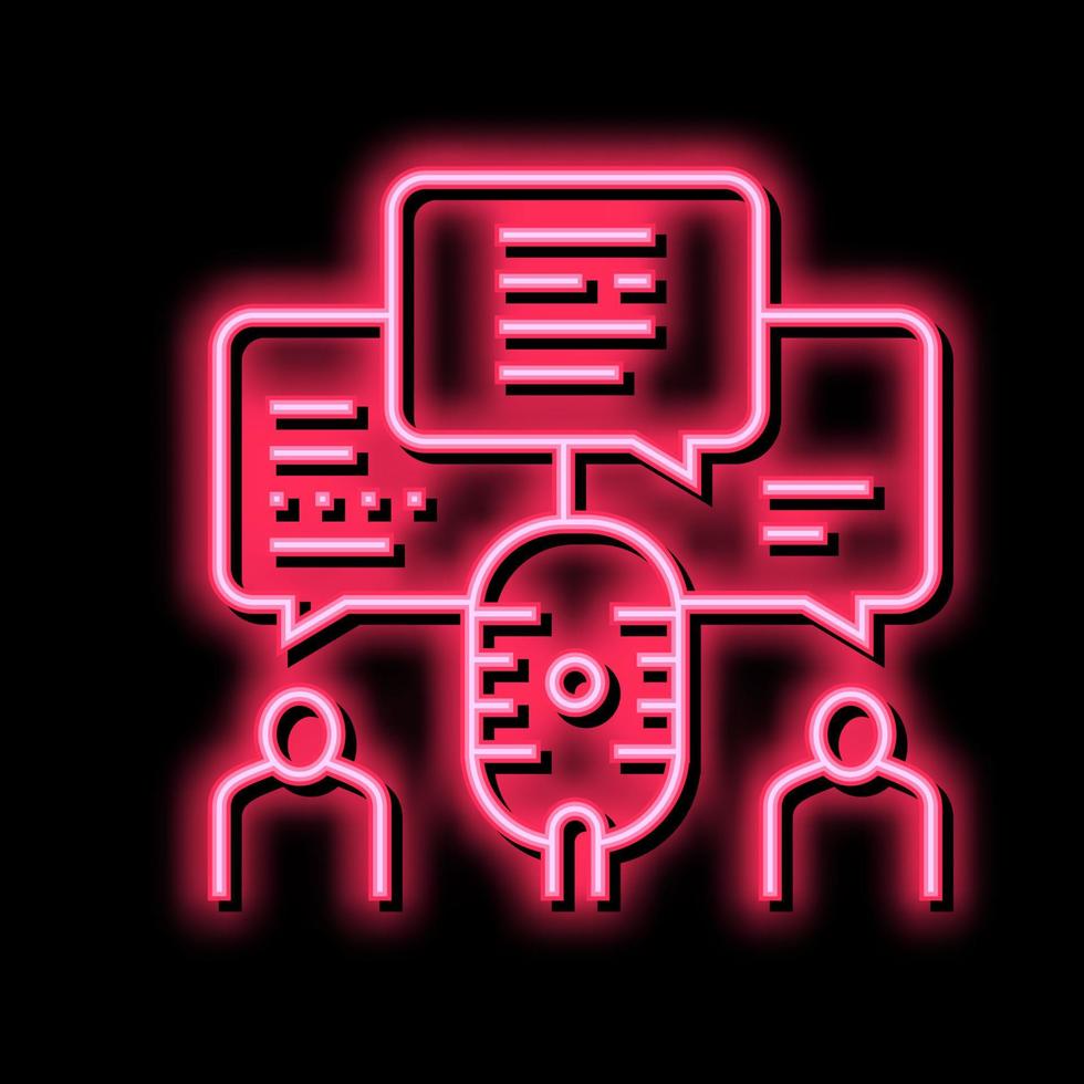 discussion radio channel neon glow icon illustration vector