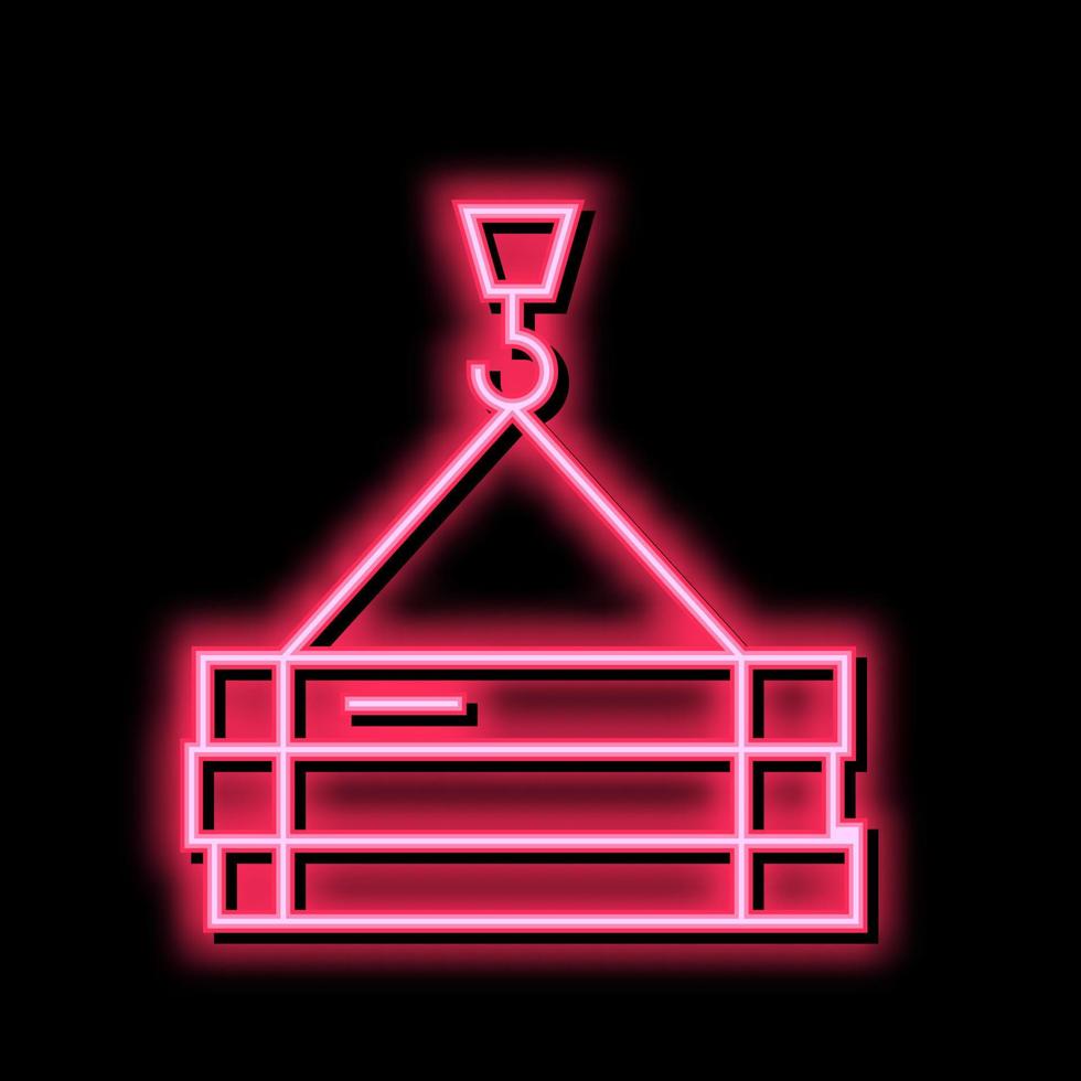 building materials transportation neon glow icon illustration vector