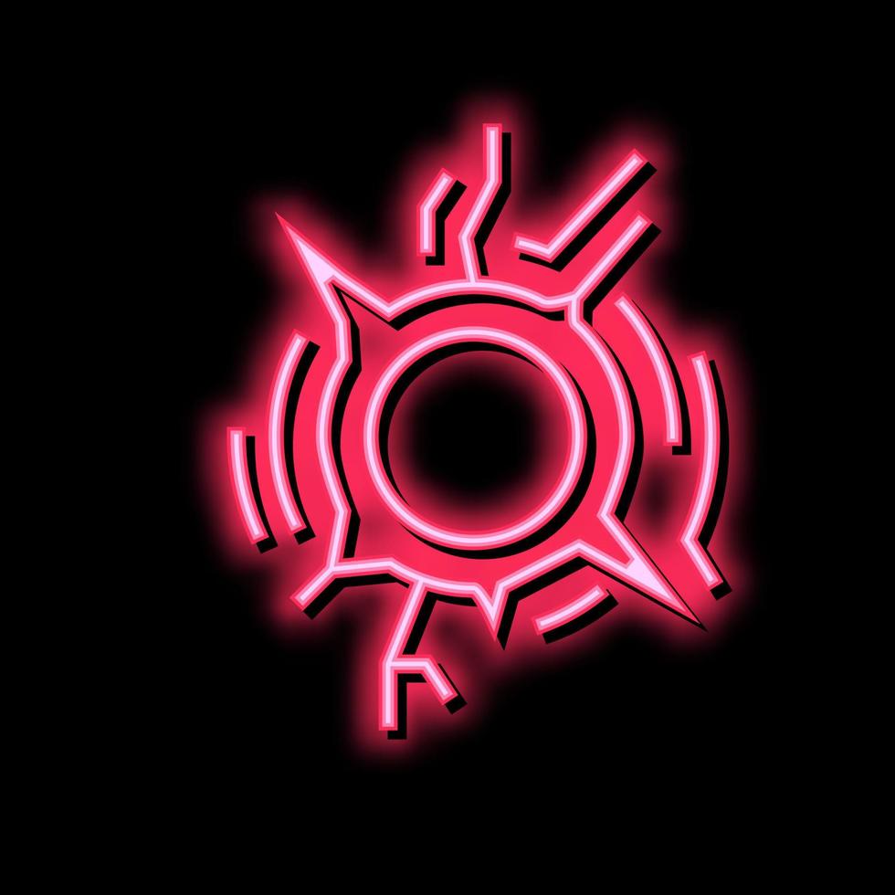bullet hole neon glow icon illustration vector