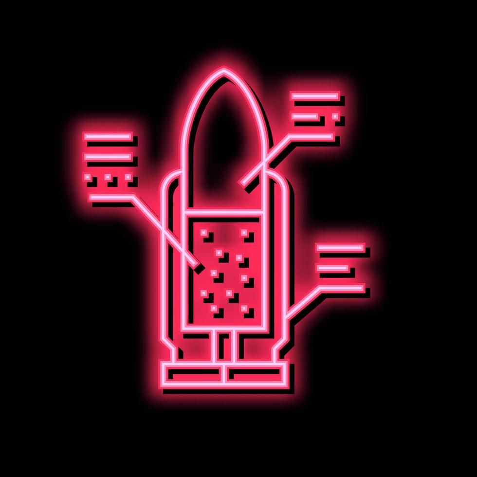 bullet characteristics and parts neon glow icon illustration vector