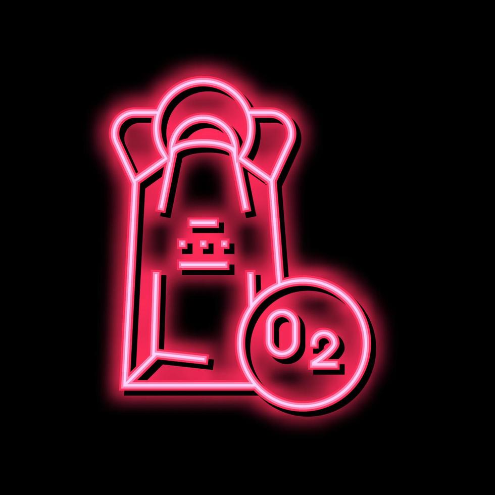 oxygen mask package neon glow icon illustration vector