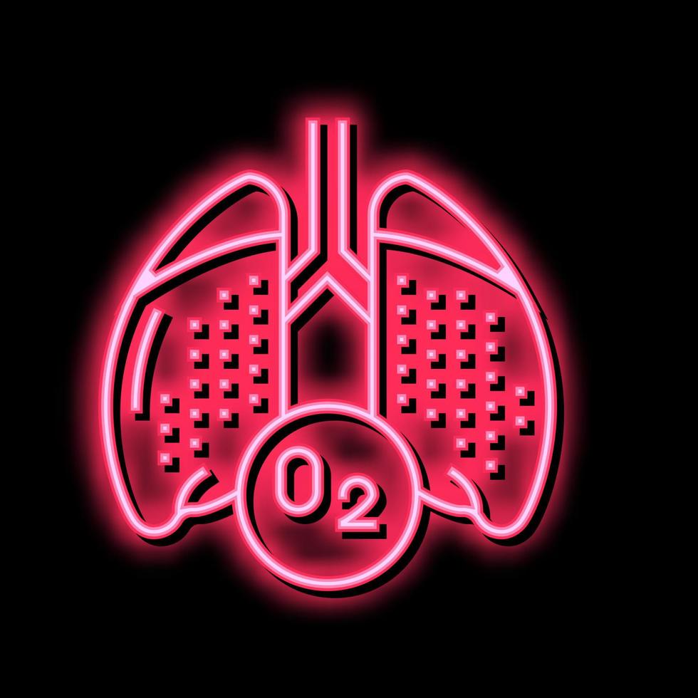 lungs with oxygen neon glow icon illustration vector