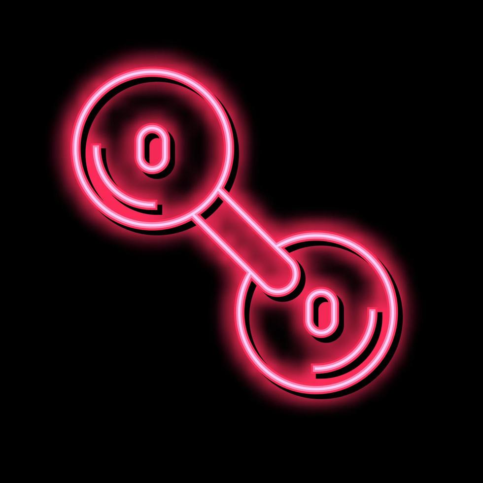 oxygen molecule neon glow icon illustration vector