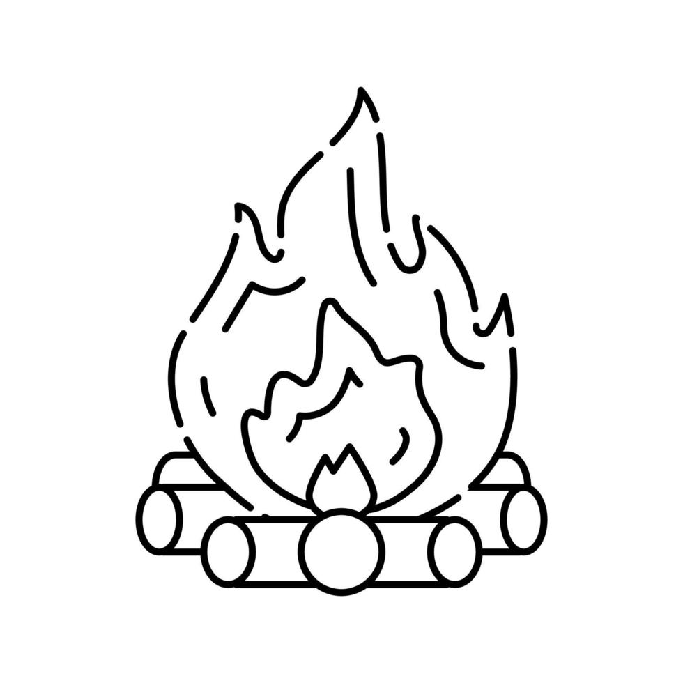 bonfire fire line icon vector illustration