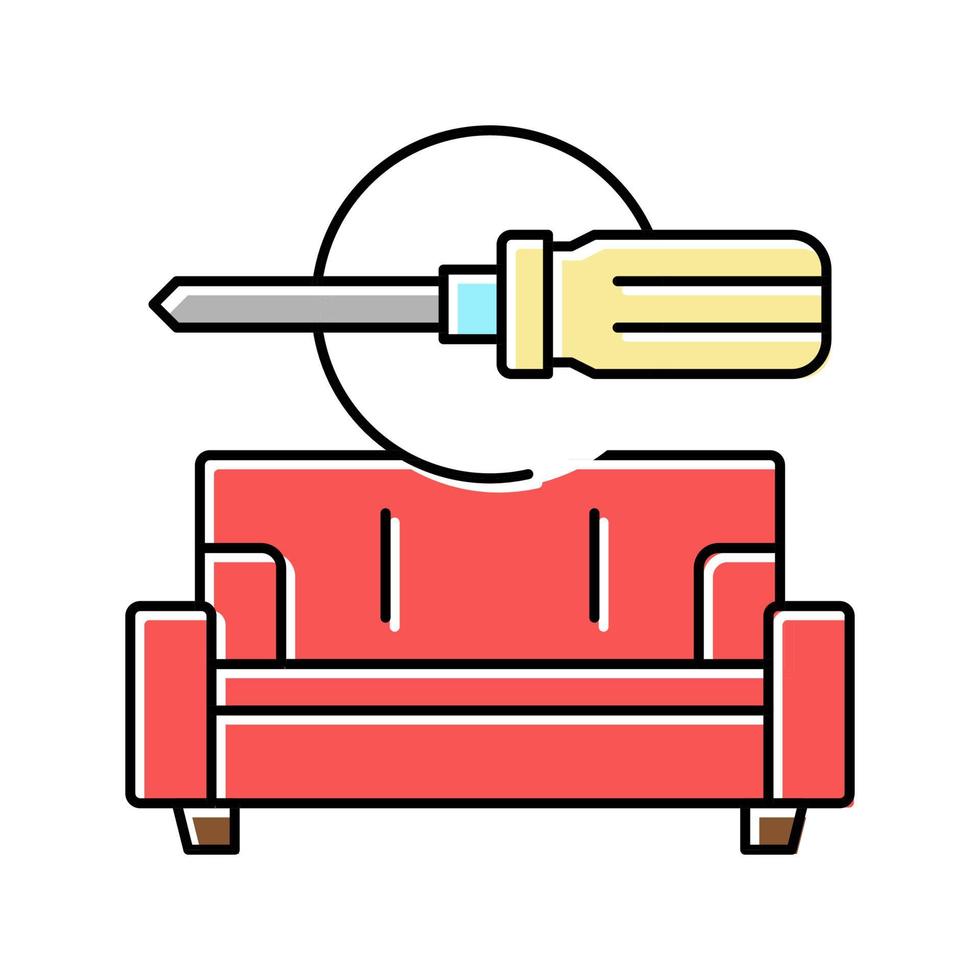 furniture repair color icon vector illustration