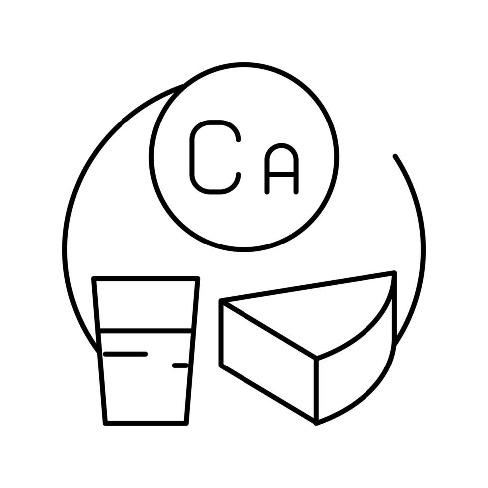 ca vitamin in dairy food line icon vector illustration