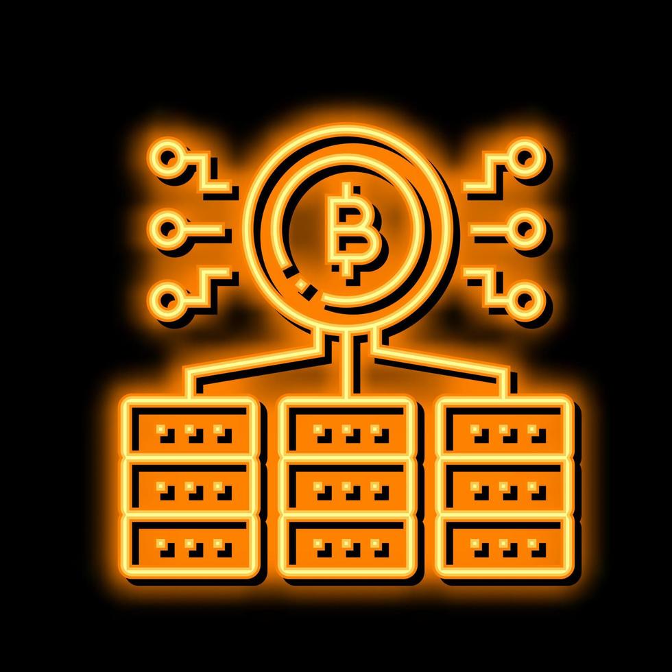 mining cryptocurrency neon glow icon illustration vector