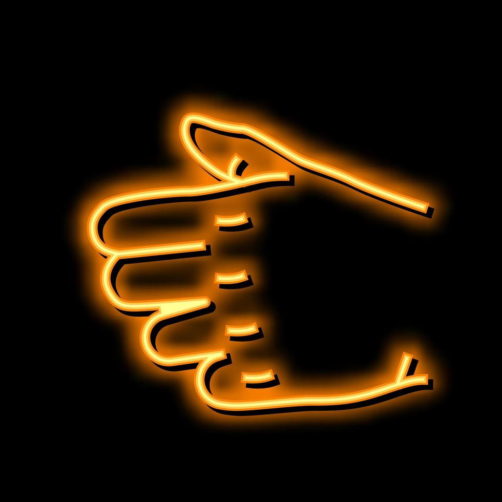 grip hand gesture neon glow icon illustration vector