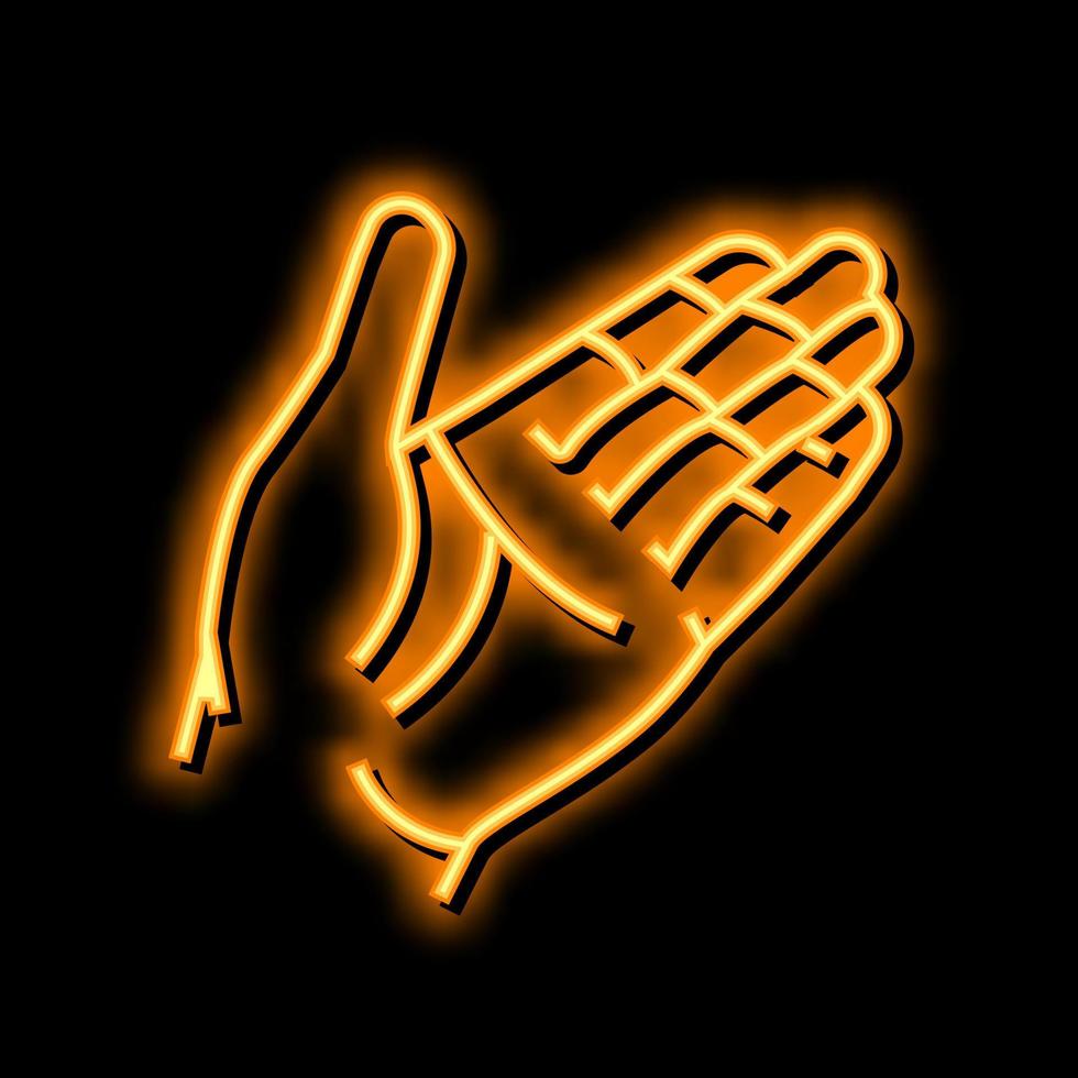 help hand neon glow icon illustration vector