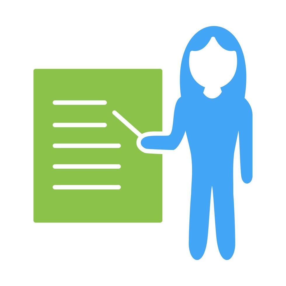 Unique Female Presenter Vector Icon