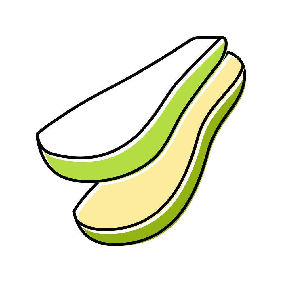 green pear slices color icon vector illustration