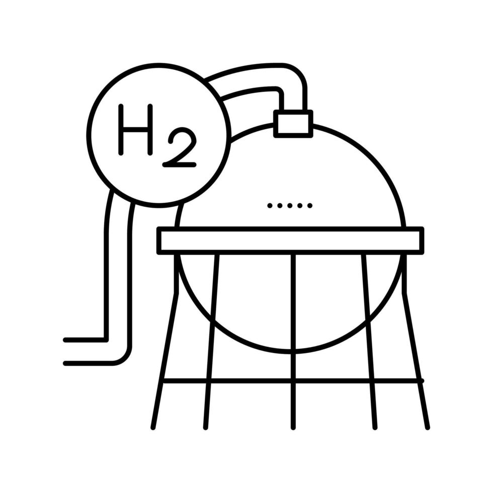 industrial use hydrogen line icon vector illustration