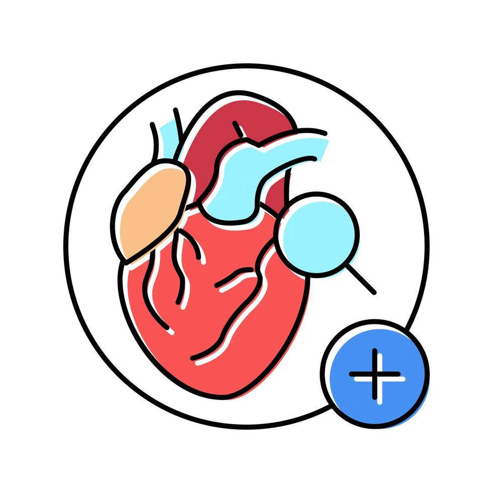 heart health check color icon vector illustration