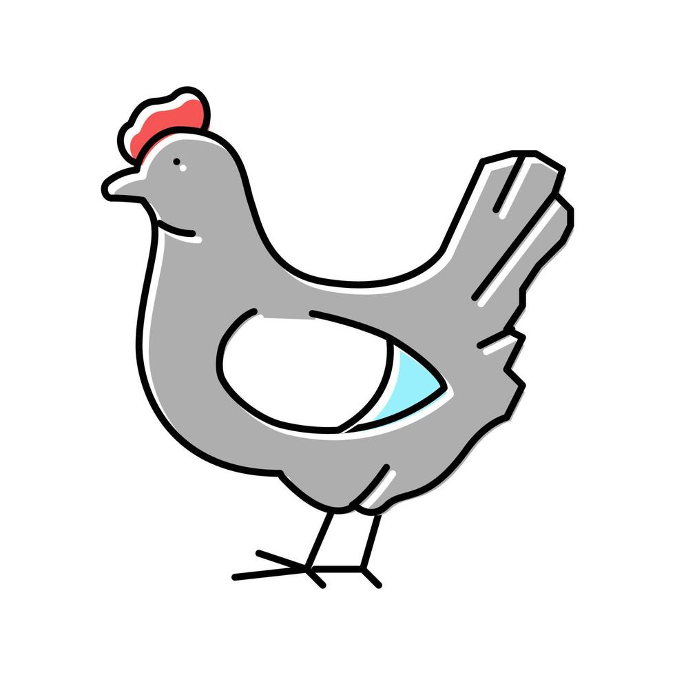 chicken bird color icon vector illustration