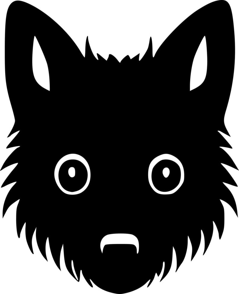 negro y blanco de perro dibujos animados icono forma vector