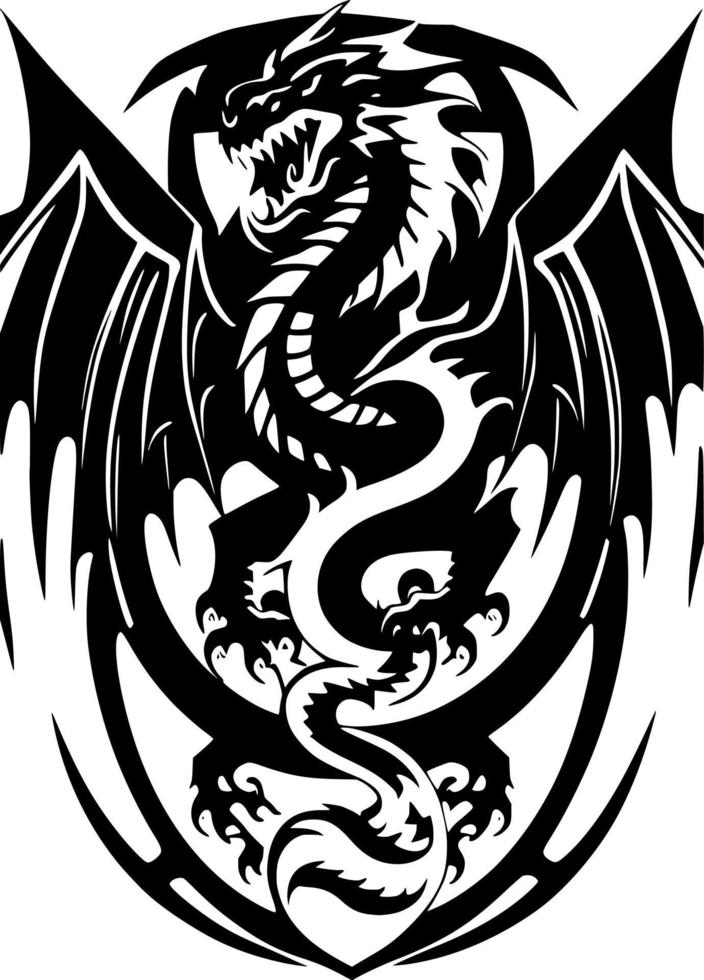 vector illustration of dragon shape