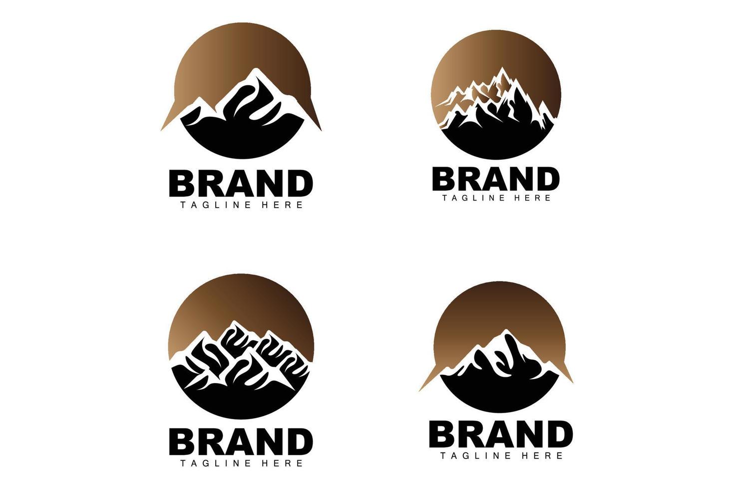 logotipo de montaña, escalada vectorial, aventura, diseño para escalada, equipo de escalada y marca con logotipo de montaña vector