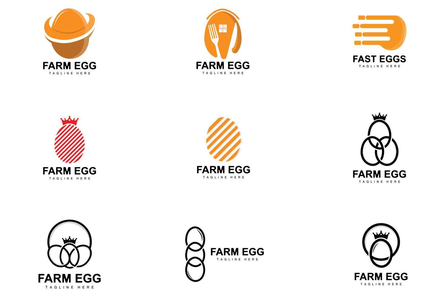 Egg Logo, Egg Farm Design, Chicken Logo, Asian Food Vector