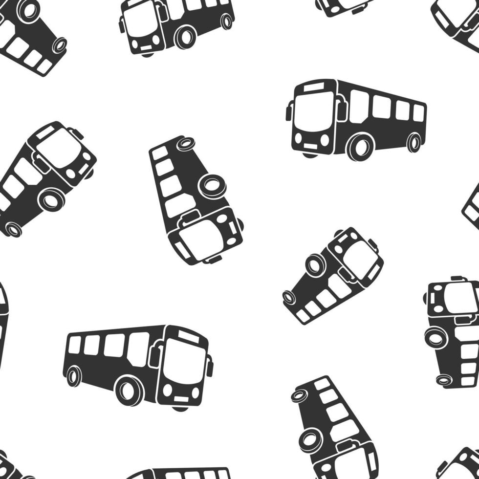 colegio autobús icono sin costura modelo antecedentes. autobus vector ilustración en blanco aislado antecedentes. entrenador transporte negocio concepto.