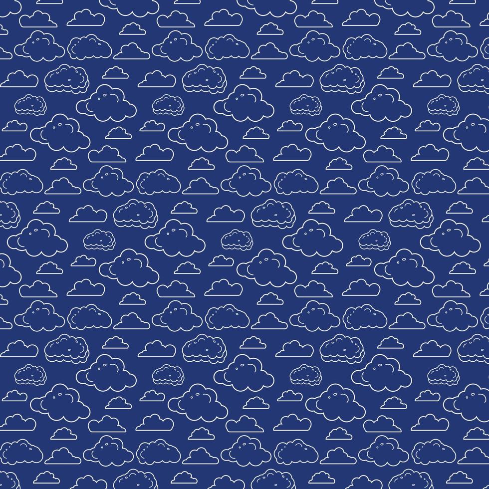 clouds line art drawing outline style minimalistic seamless pattern apparel print design for wrapping paper background vector