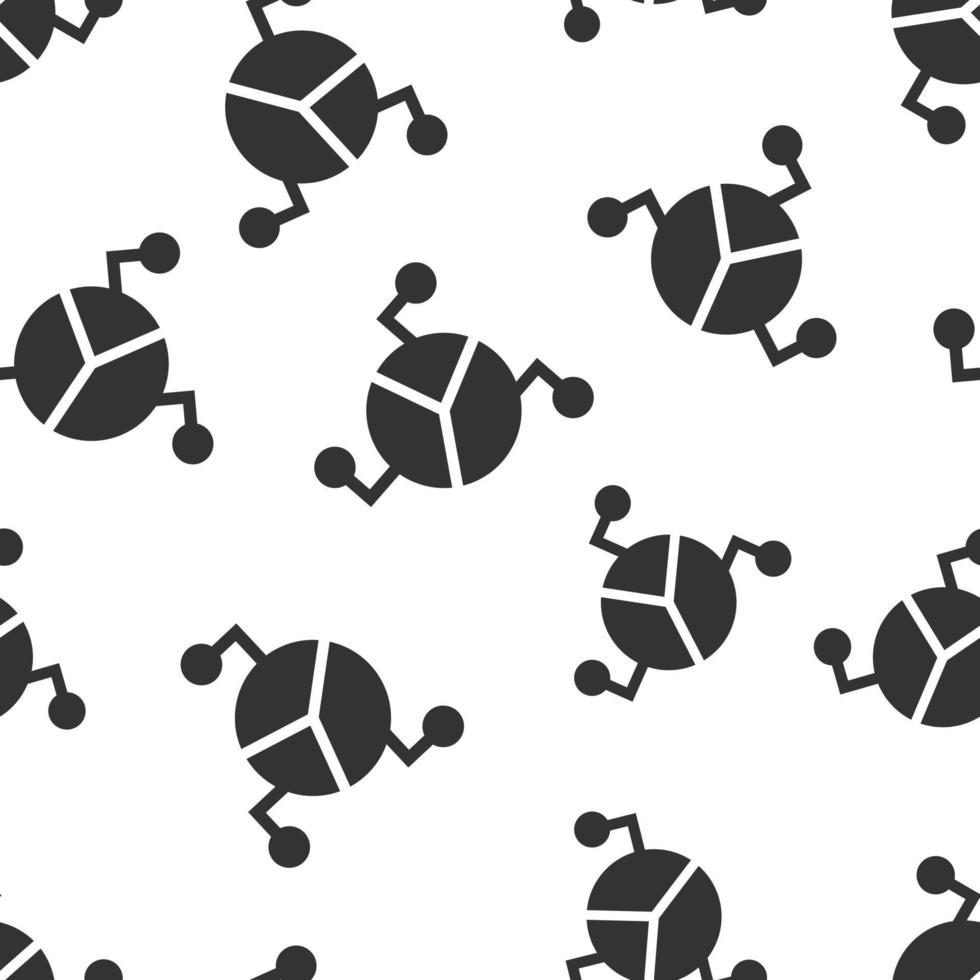 Chart icon seamless pattern background. Diagram vector illustration on white isolated background. Statistics business concept.