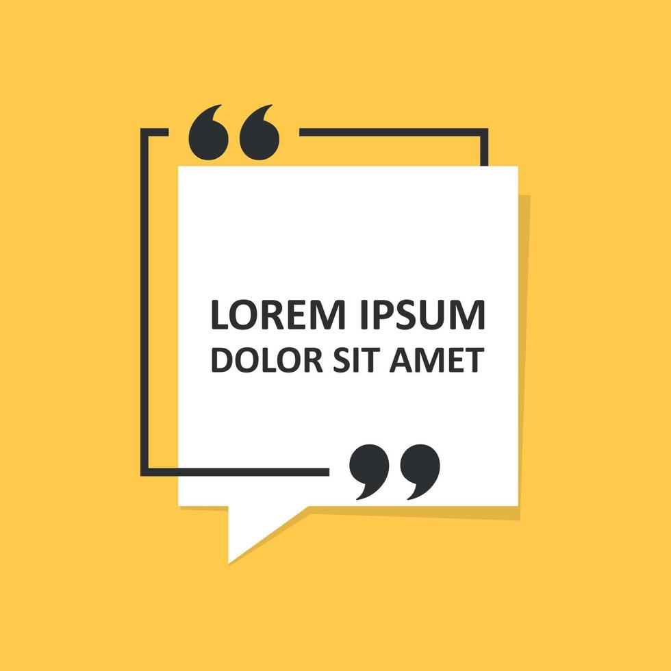 citar marco blanco modelo icono en plano estilo. vacío habla burbuja vector ilustración en aislado antecedentes. caja de texto firmar negocio concepto.