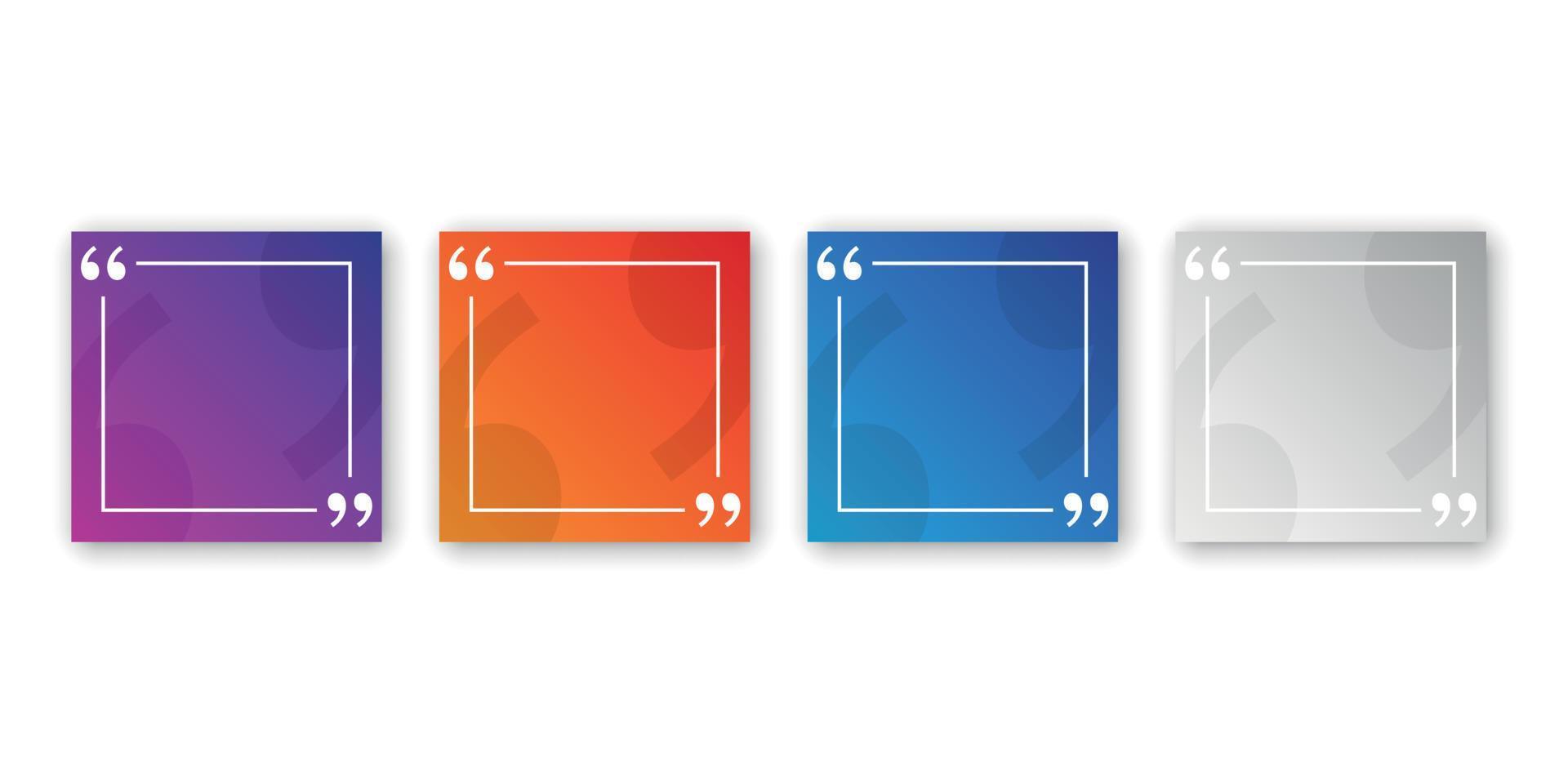 Quote frame blank template icon in flat style. Empty speech bubble vector illustration on isolated background. Textbox sign business concept.