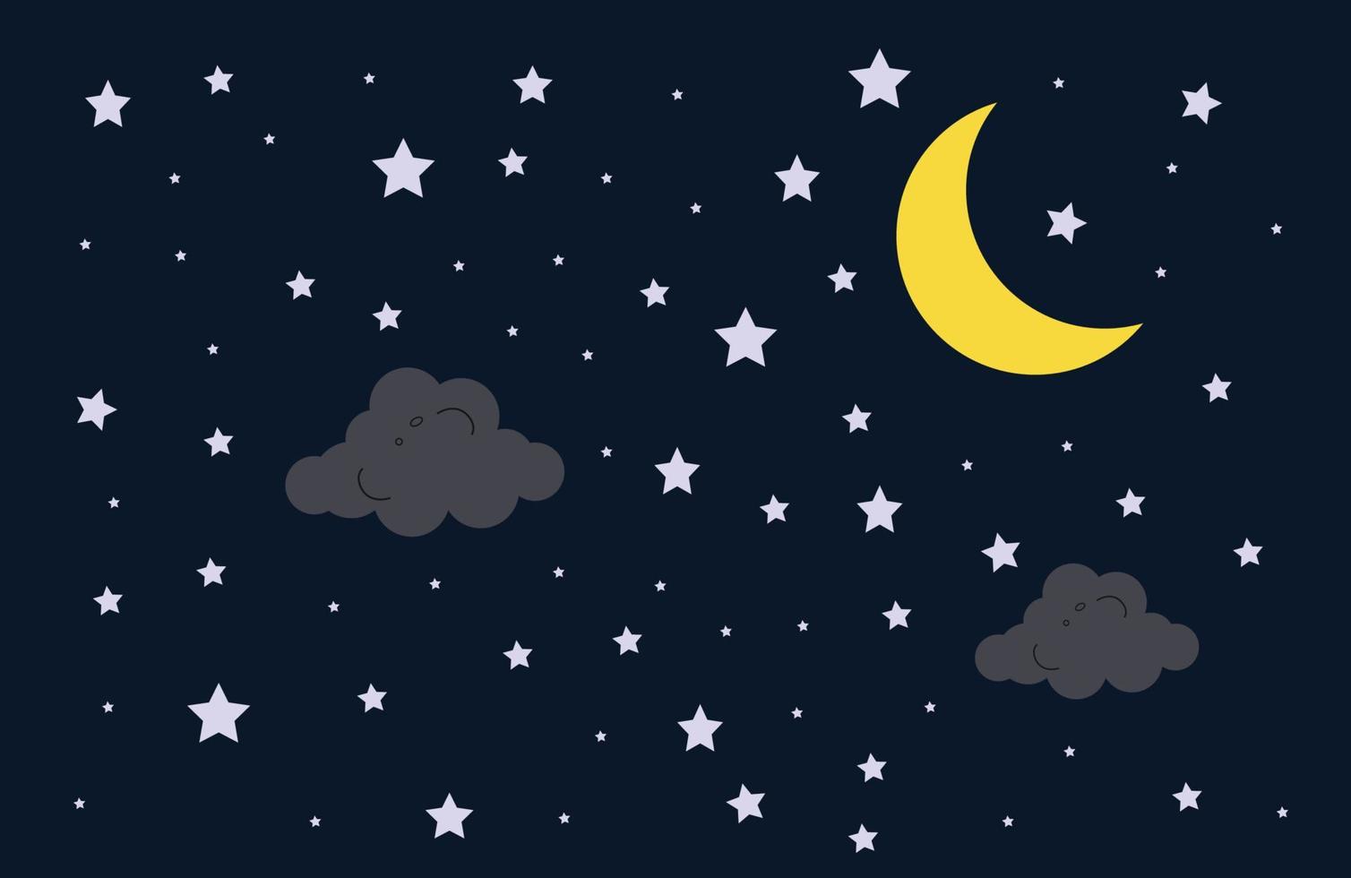 noche cielo Luna estrella y nubes antecedentes para fondo de pantalla, noche cielo con luz de la luna y estrellas,relajación concepto, paisaje resumen vector antecedentes