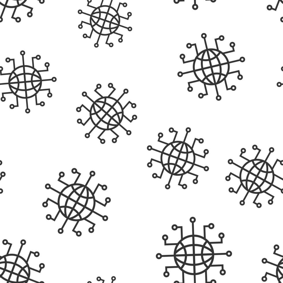 Global network icon seamless pattern background. Cyber world vector illustration on white isolated background. Earth business concept.