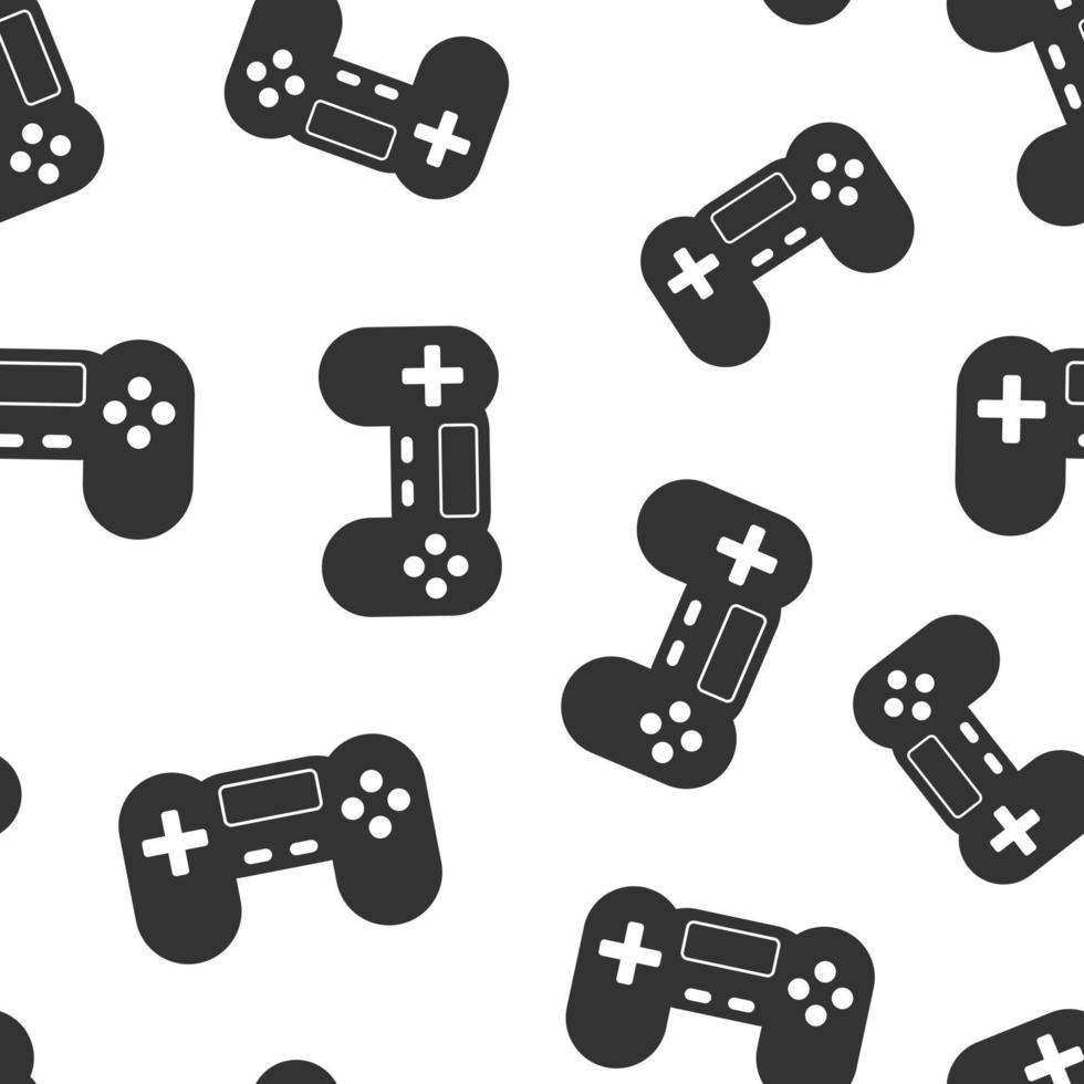 Joystick sign icon seamless pattern background. Gamepad vector illustration on white isolated background. Gaming console controller business concept.