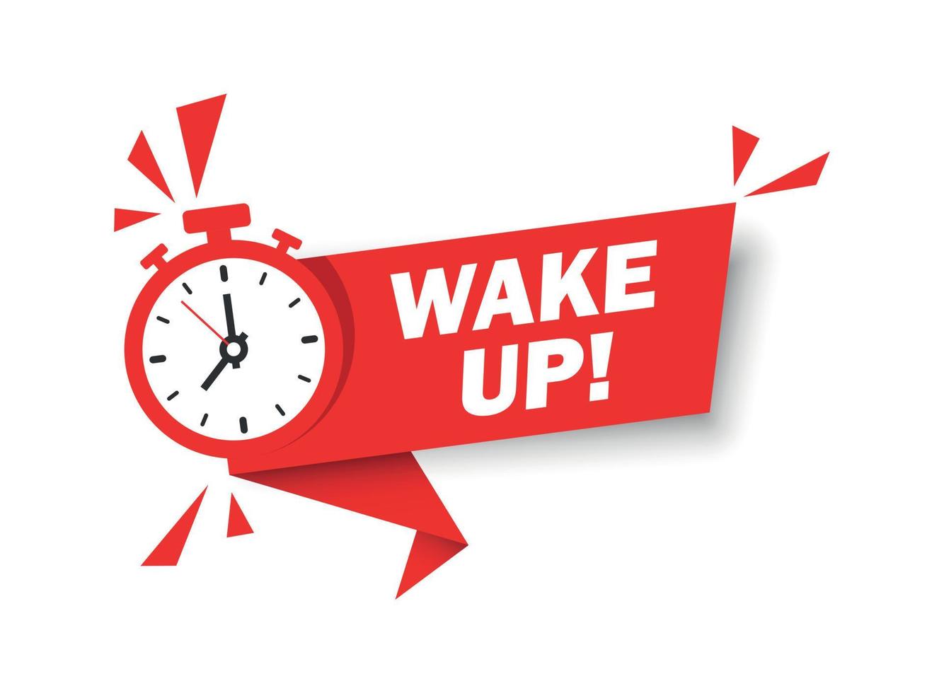 Wake up icon in flat style. Good morning vector illustration on isolated background. Alarm clock ringing and mornings wakes sign business concept.