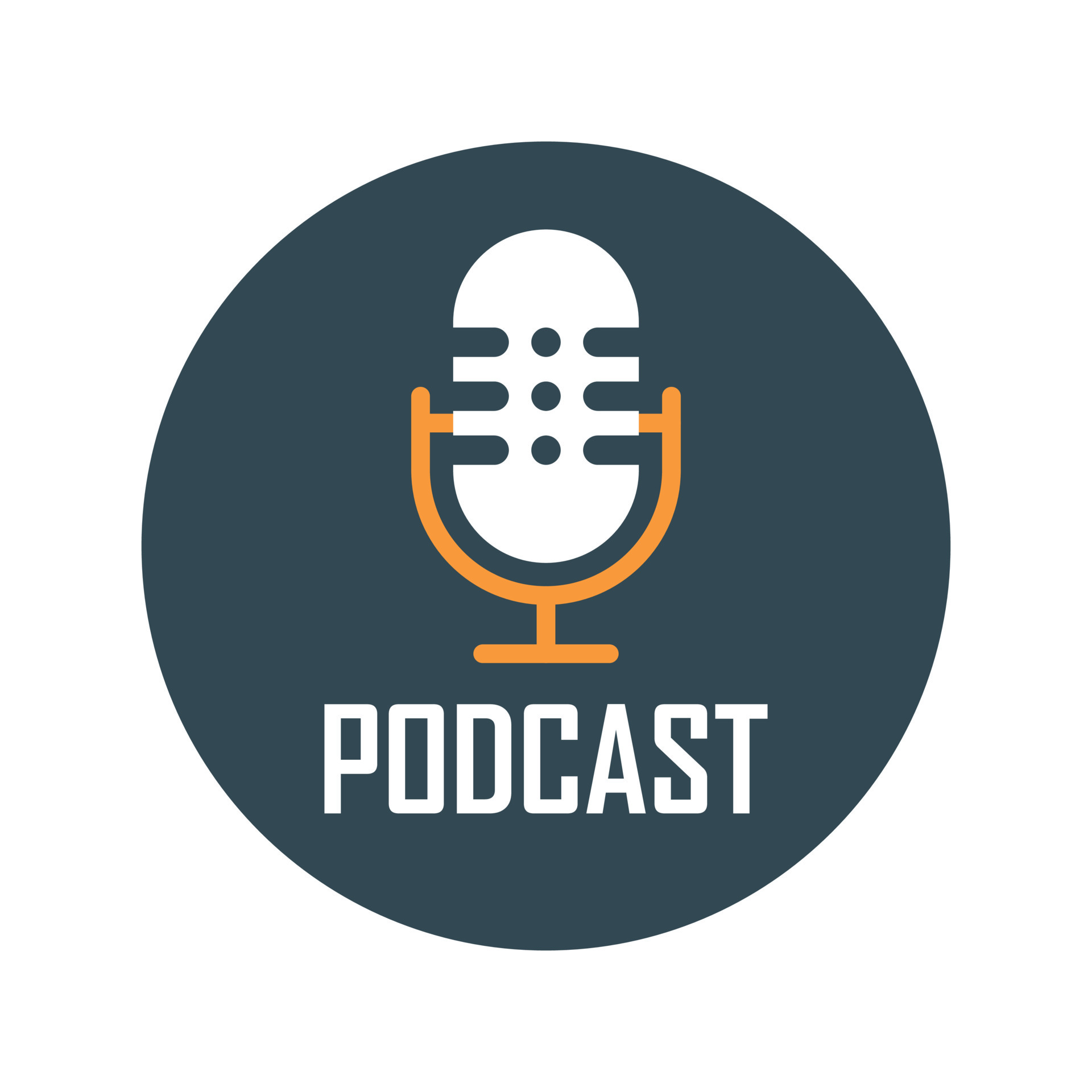 Podcast microphone icon in flat style. Audio interview vector