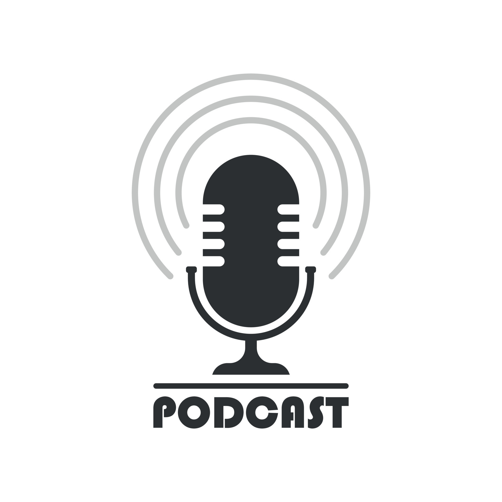Podcast microphone icon in flat style. Audio interview vector