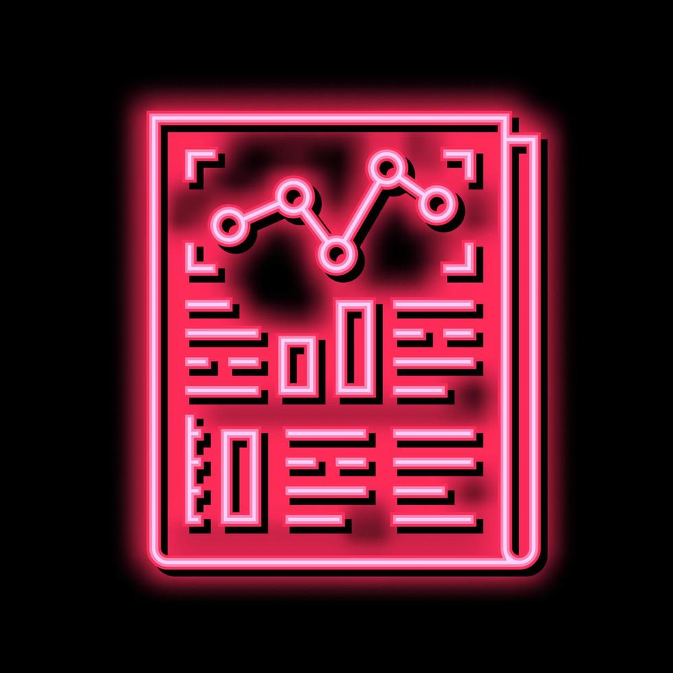 statistical report neon glow icon illustration vector