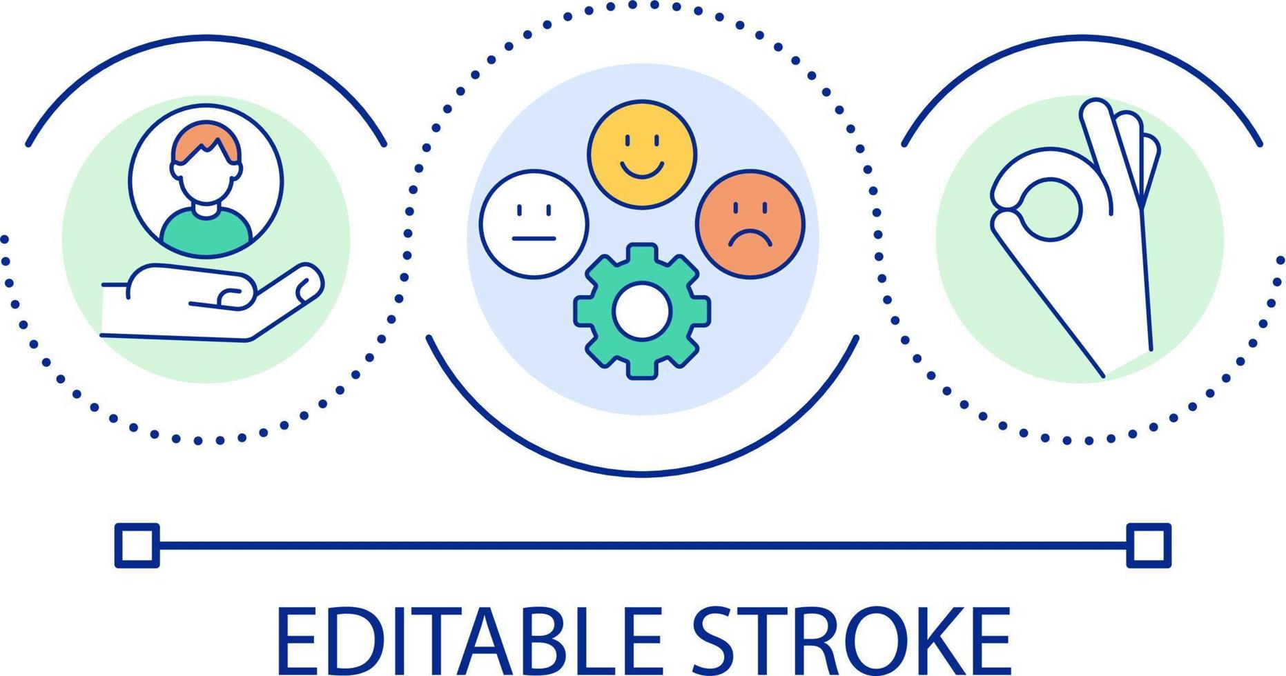 Emotional health loop concept icon. Mental wellbeing abstract idea thin line illustration. Psychological wellness. Talk about feelings. Isolated outline drawing. Editable stroke vector