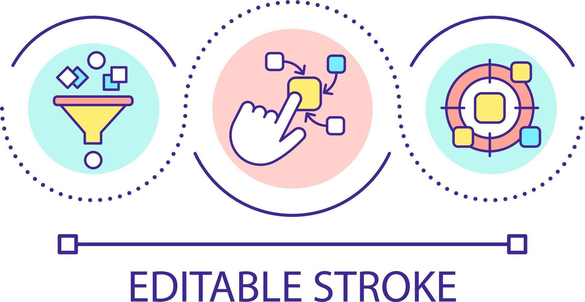 Programming language abstraction loop concept icon. Define required data. Language feature abstract idea thin line illustration. Isolated outline drawing. Editable stroke vector