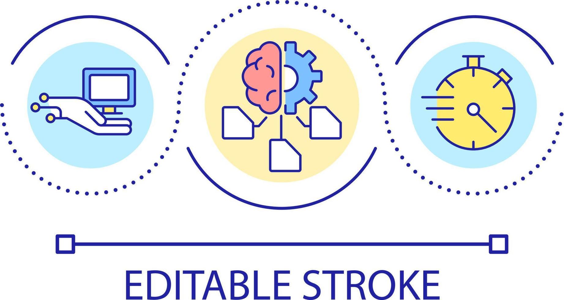 Simplify and speed up program development loop concept icon. Software engineering tools abstract idea thin line illustration. Isolated outline drawing. Editable stroke vector