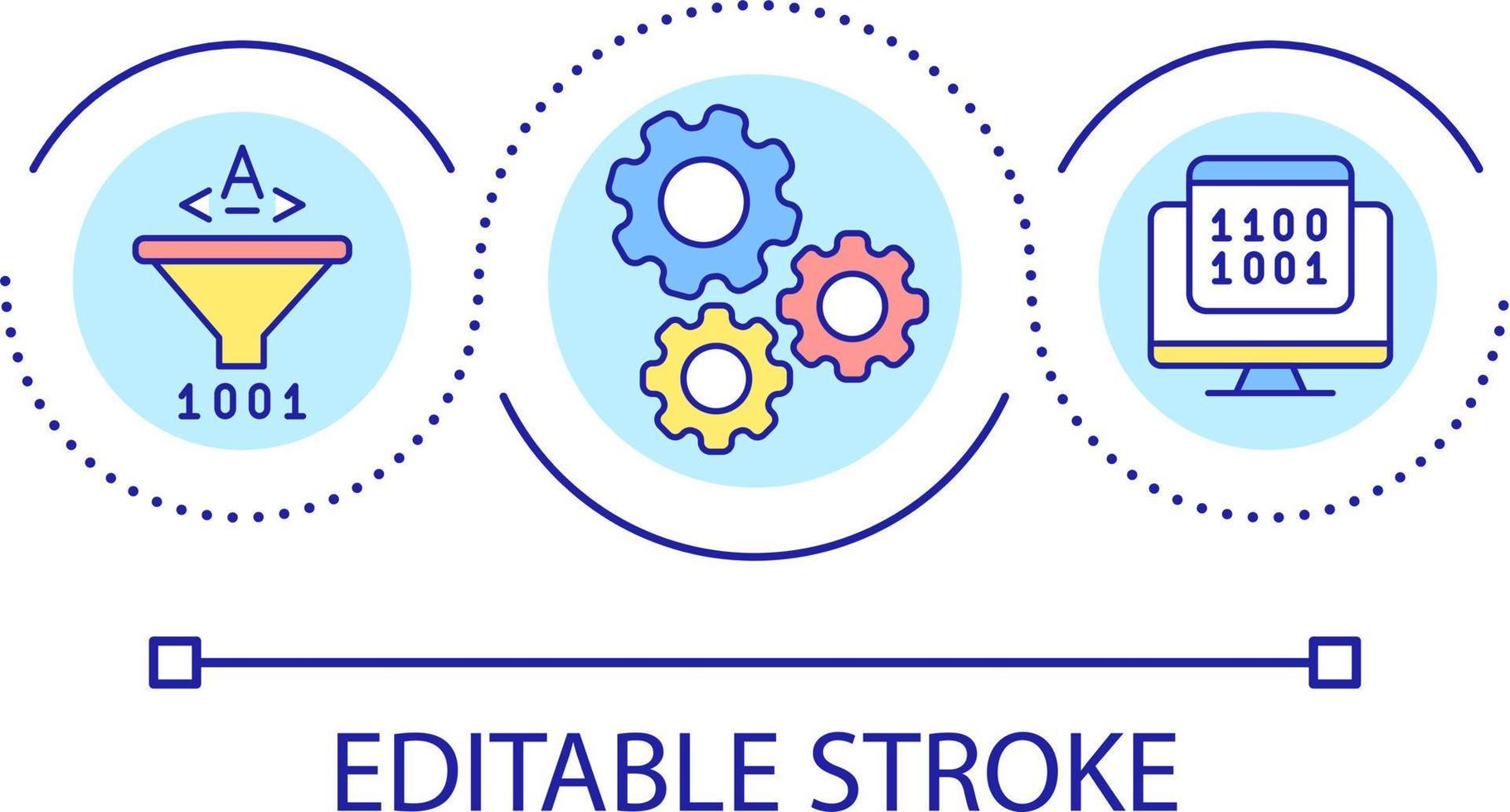 Building application software loop concept icon. Integrated development environment abstract idea thin line illustration. Isolated outline drawing. Editable stroke vector