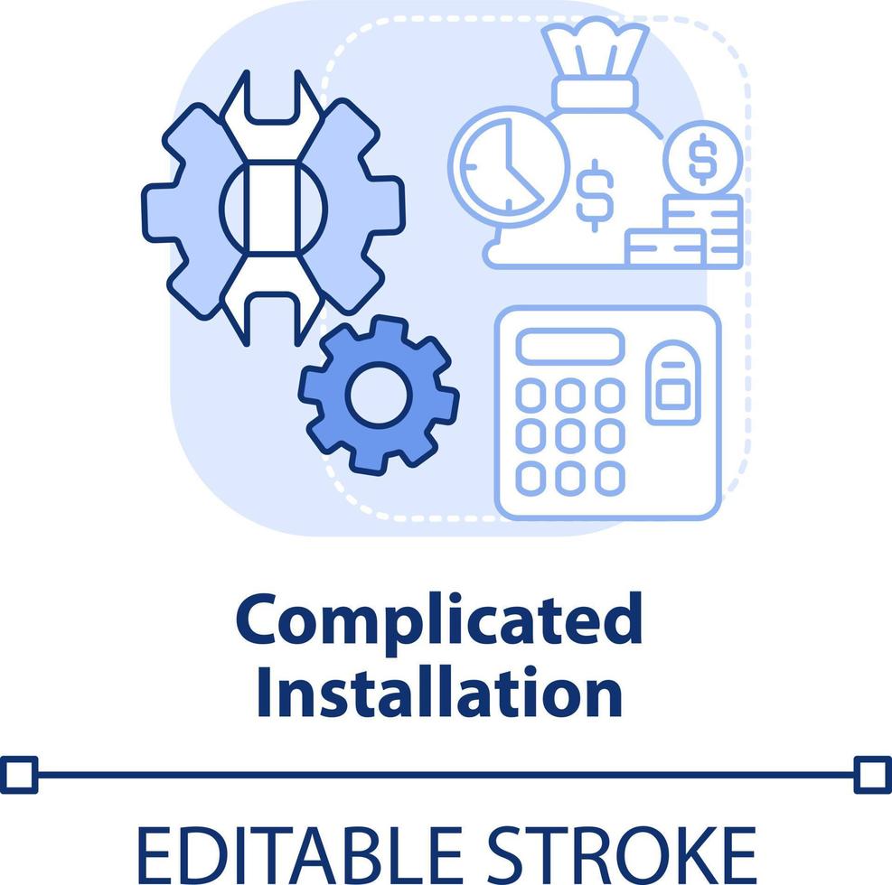 Complicated installation light blue concept icon. Biometric ...