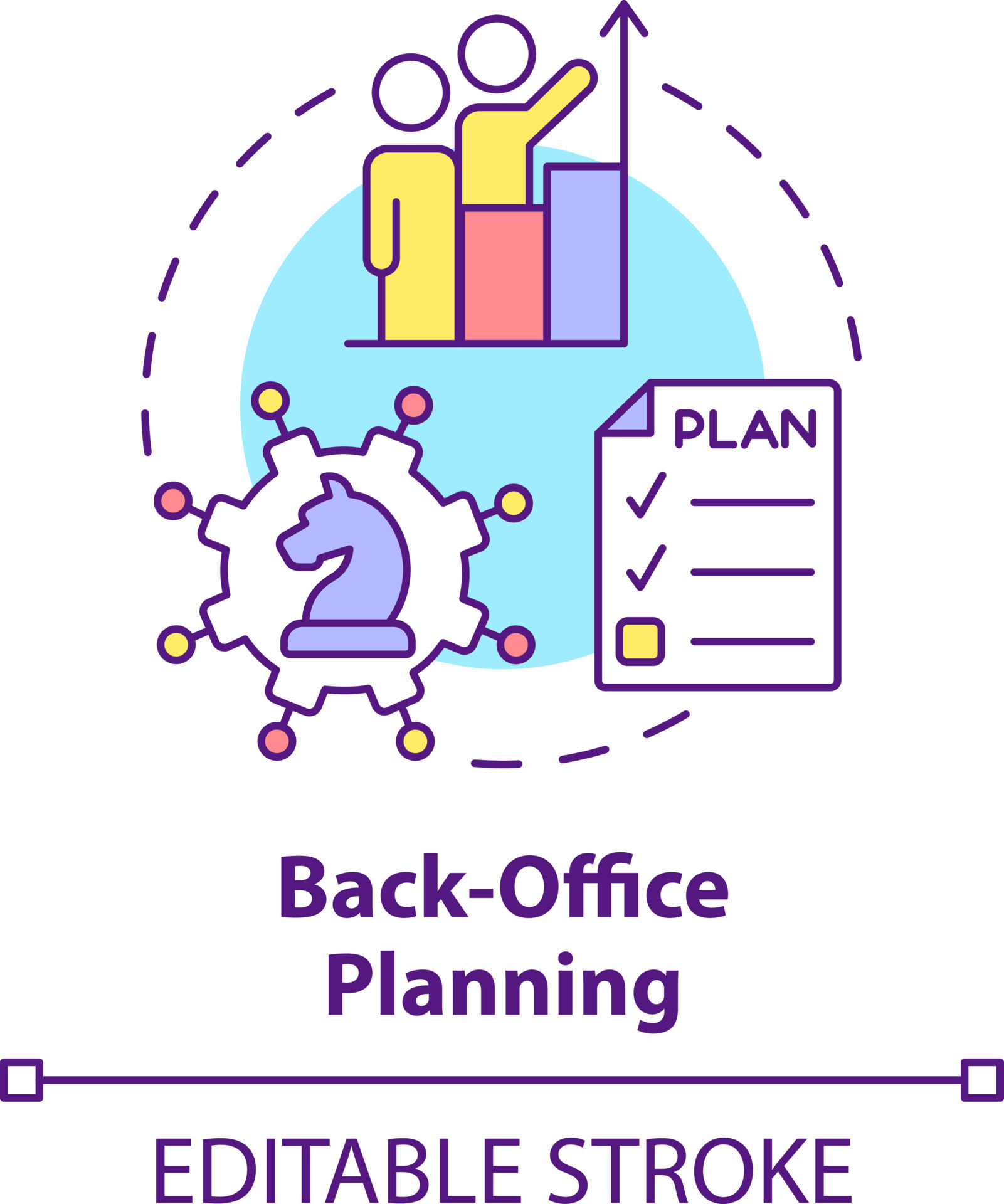 Back office planning concept icon. Working together. Stage of merger  abstract idea thin line illustration. Isolated outline drawing. Editable  stroke 20599850 Vector Art at Vecteezy