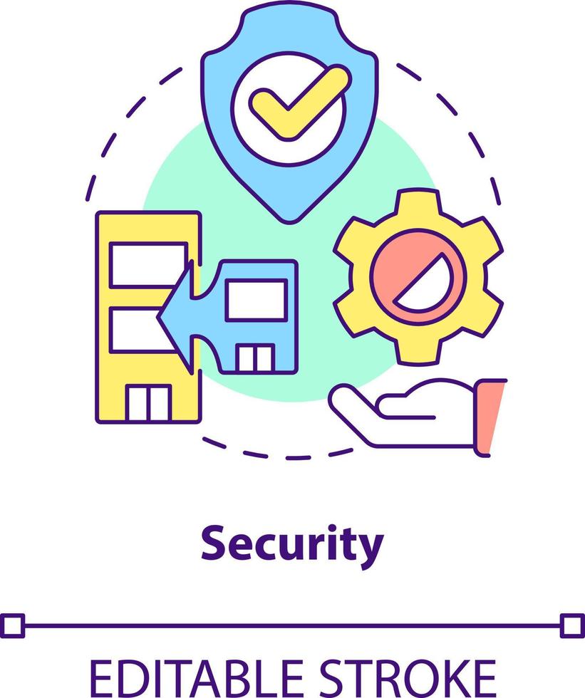 Security concept icon. Prevent failure. Bankruptcy protection. Merger objective abstract idea thin line illustration. Isolated outline drawing. Editable stroke vector