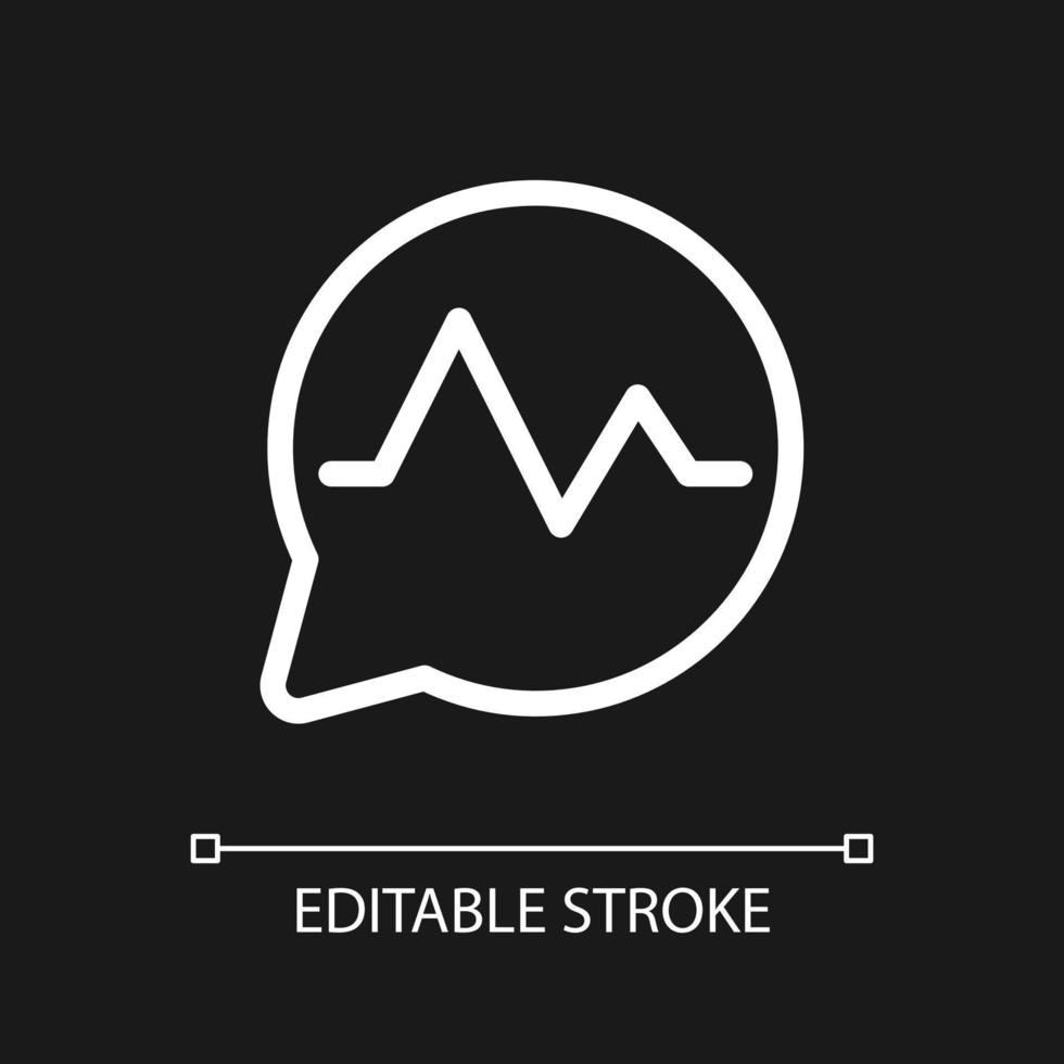 Clinical support service pixel perfect white linear ui icon for dark theme. Medical helpdesk. Vector line pictogram. Isolated user interface symbol for night mode. Editable stroke