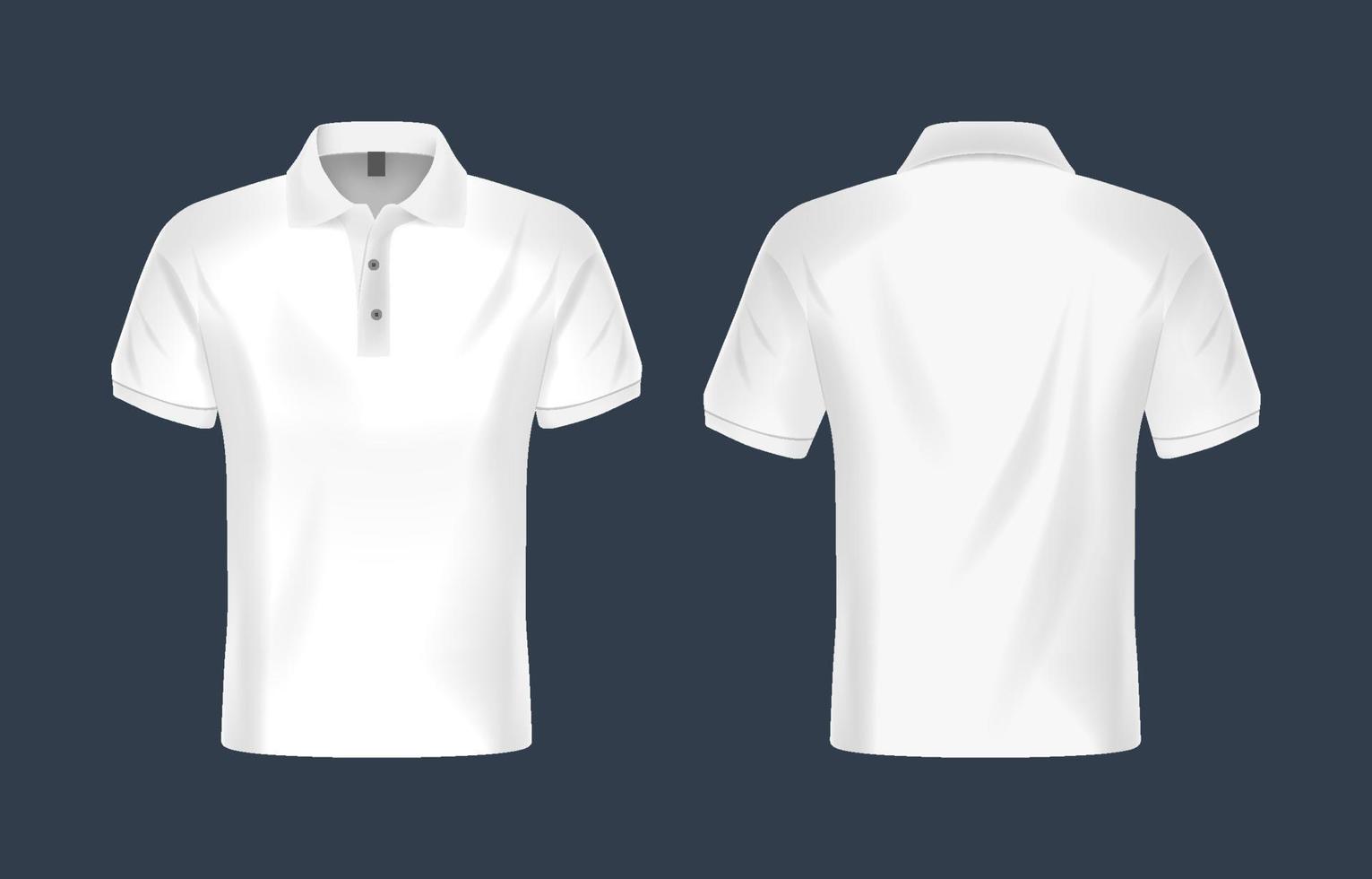Realistic White Polo Shirt Mock Up vector