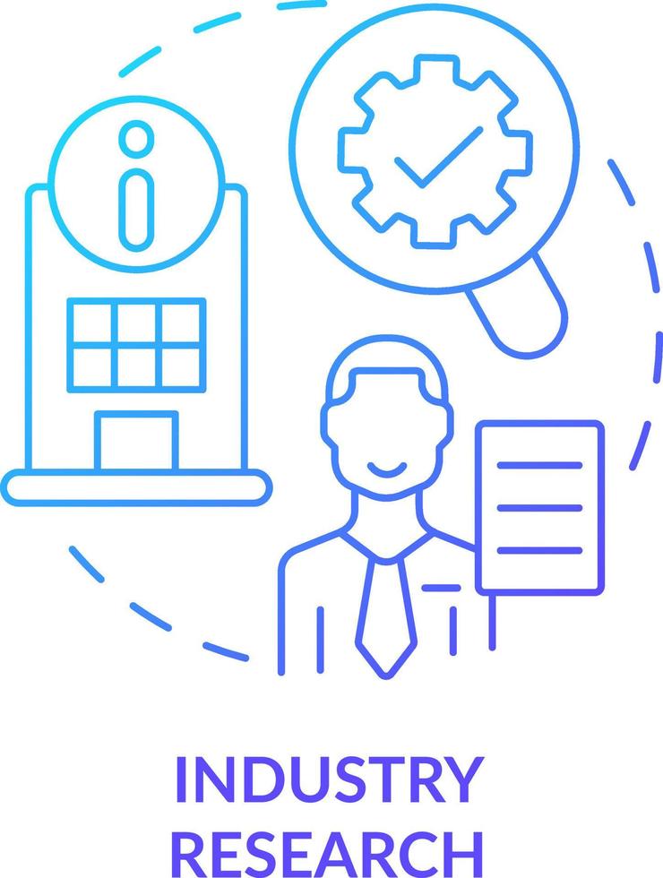 Industry research blue gradient concept icon. Stock market analytics. Way to identify trends abstract idea thin line illustration. Isolated outline drawing vector