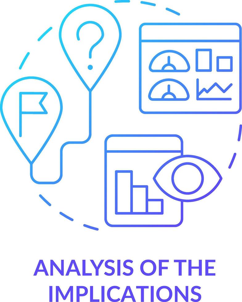 Analysis of implications blue gradient concept icon. Forecast building. Trends management include abstract idea thin line illustration. Isolated outline drawing vector