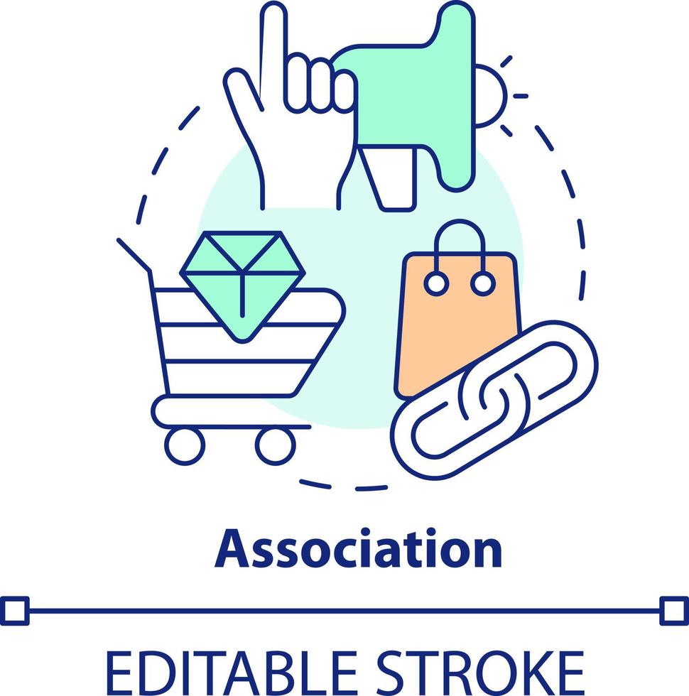 Association concept icon. Using emotional trigger in marketing abstract idea thin line illustration. Projective technique. Isolated outline drawing. Editable stroke vector