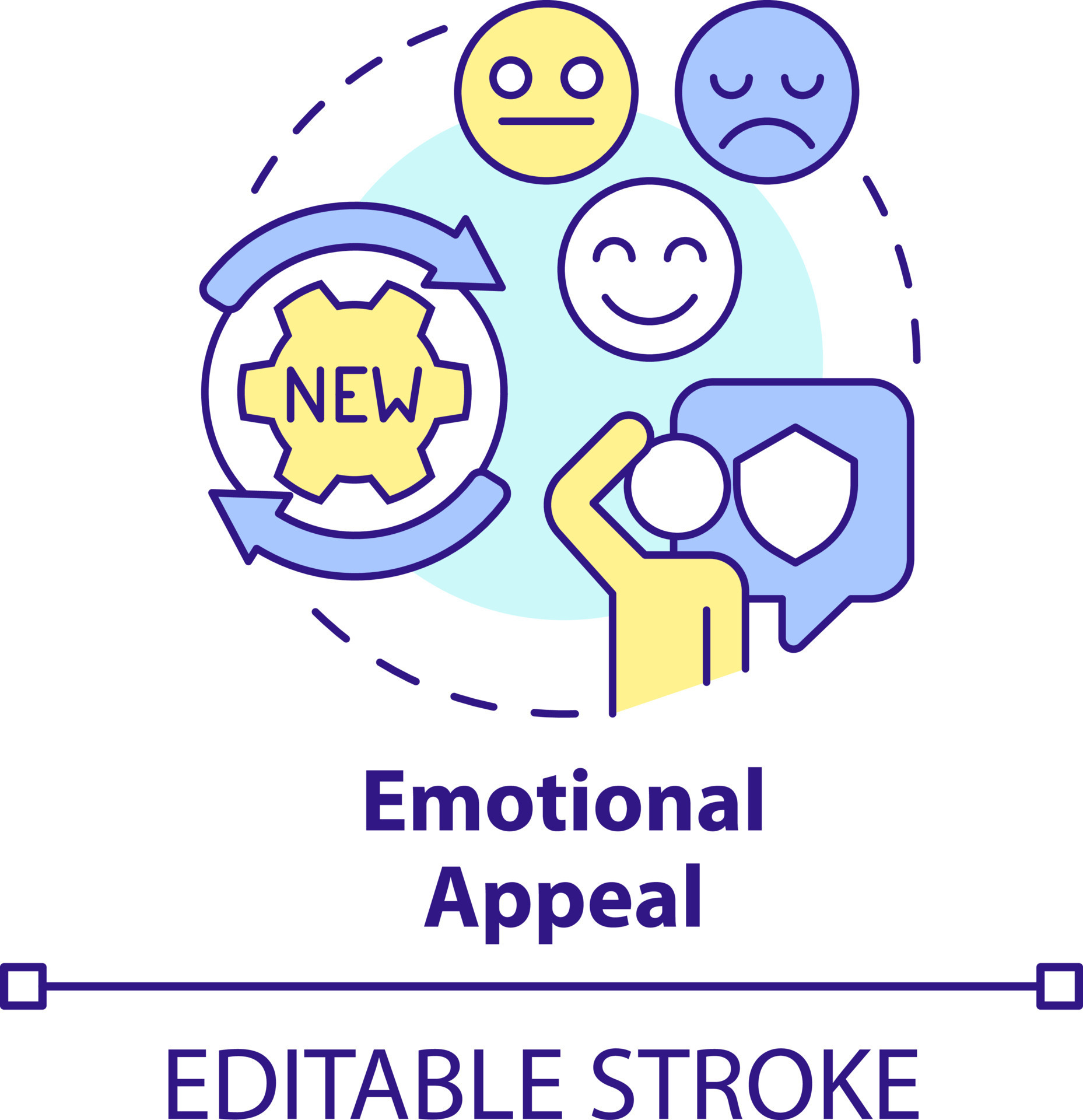 Emotional appeal concept icon. Advertising strategy abstract idea thin
