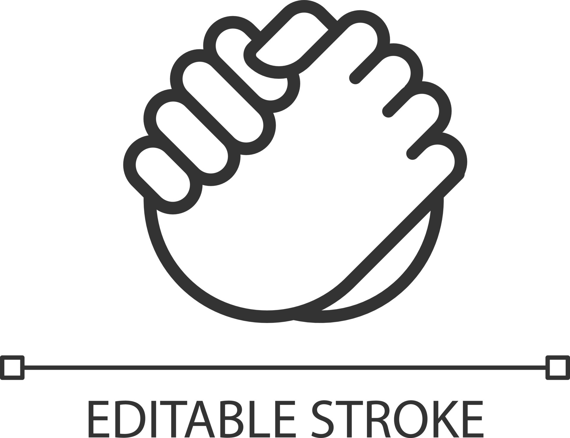 Handshake gesture linear icon. Thin line illustration. Shaking